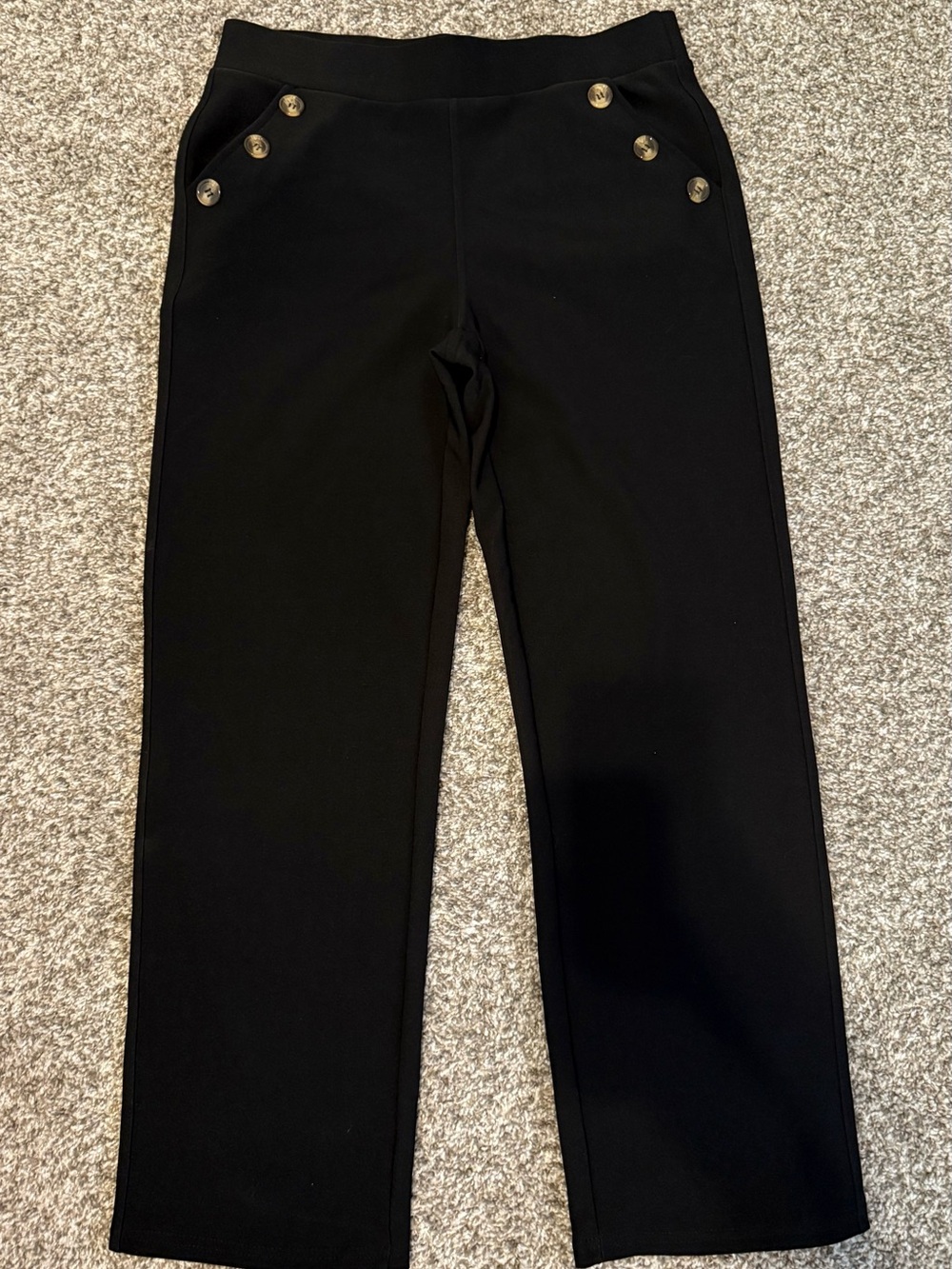 R.Sofia Black Dress Pants - Buttons On Pockets - Size PM - NWOT